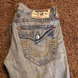 Light Blue True Religion Straight Jeans